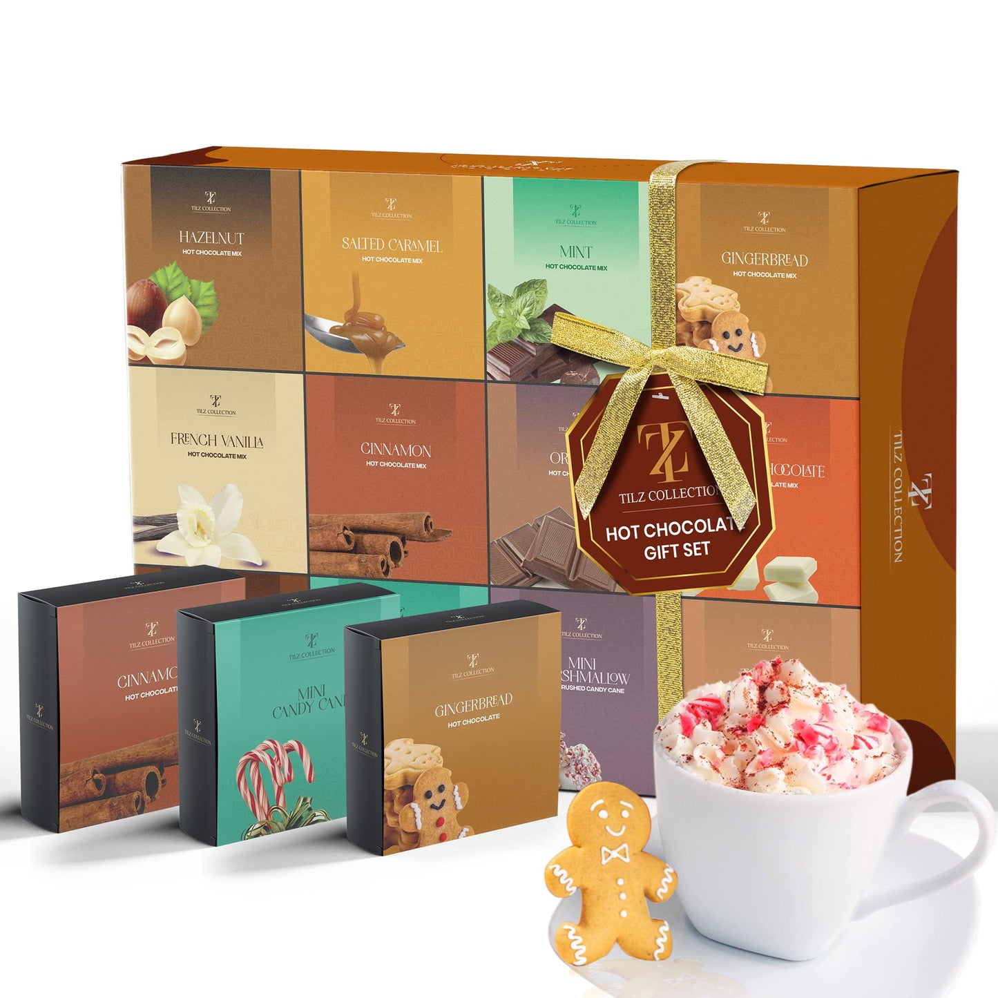 TILZ COLLECTION Hot Chocolate Gift Set - 12 Days of Gourmet Hot Chocolate - Perfect for Women, Kids, and Men - White