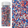 PhilaeEC Patriotic Nonpareils Sprinkle Red White and Blue Peals Sprinkle Edible for Cake Decoration Cupcake Topper Cookie Baking