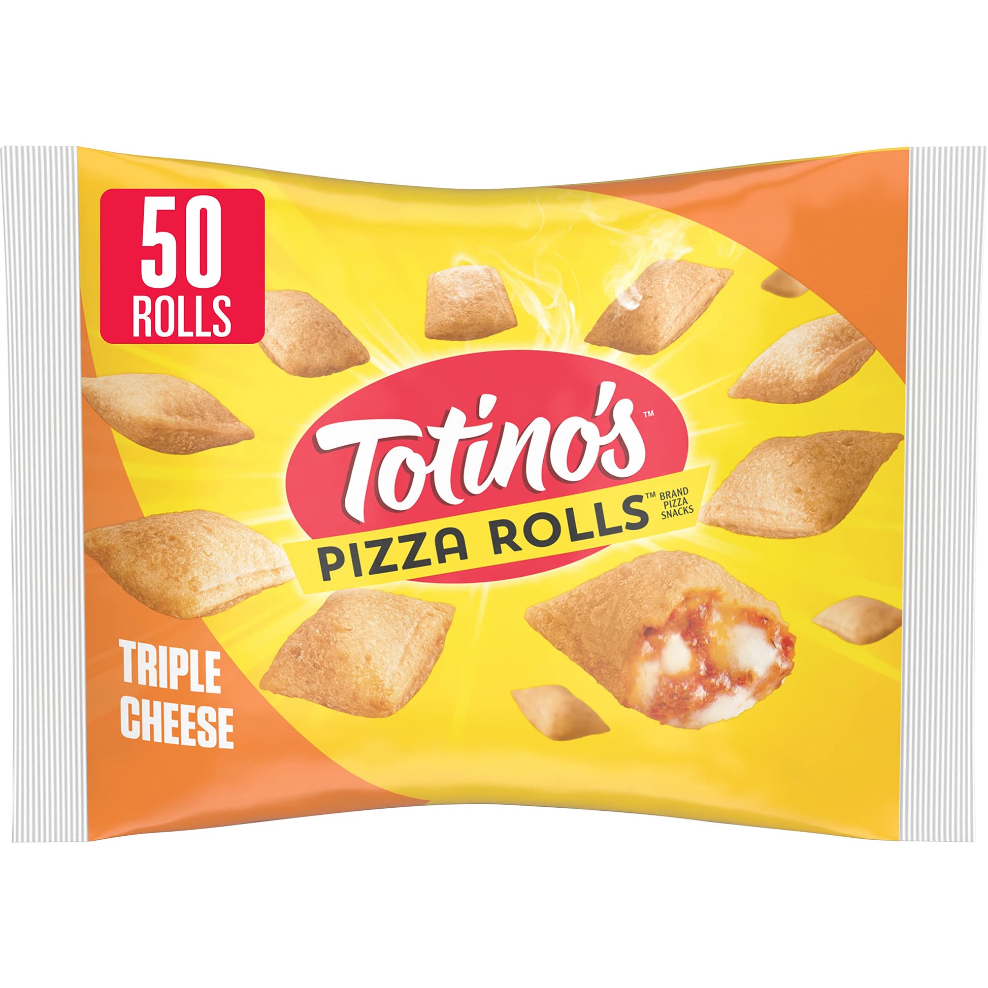 Totinos Pizza Rolls, Triple Cheese Flavored, Frozen Snacks, 50 Rolls, 24.8 oz