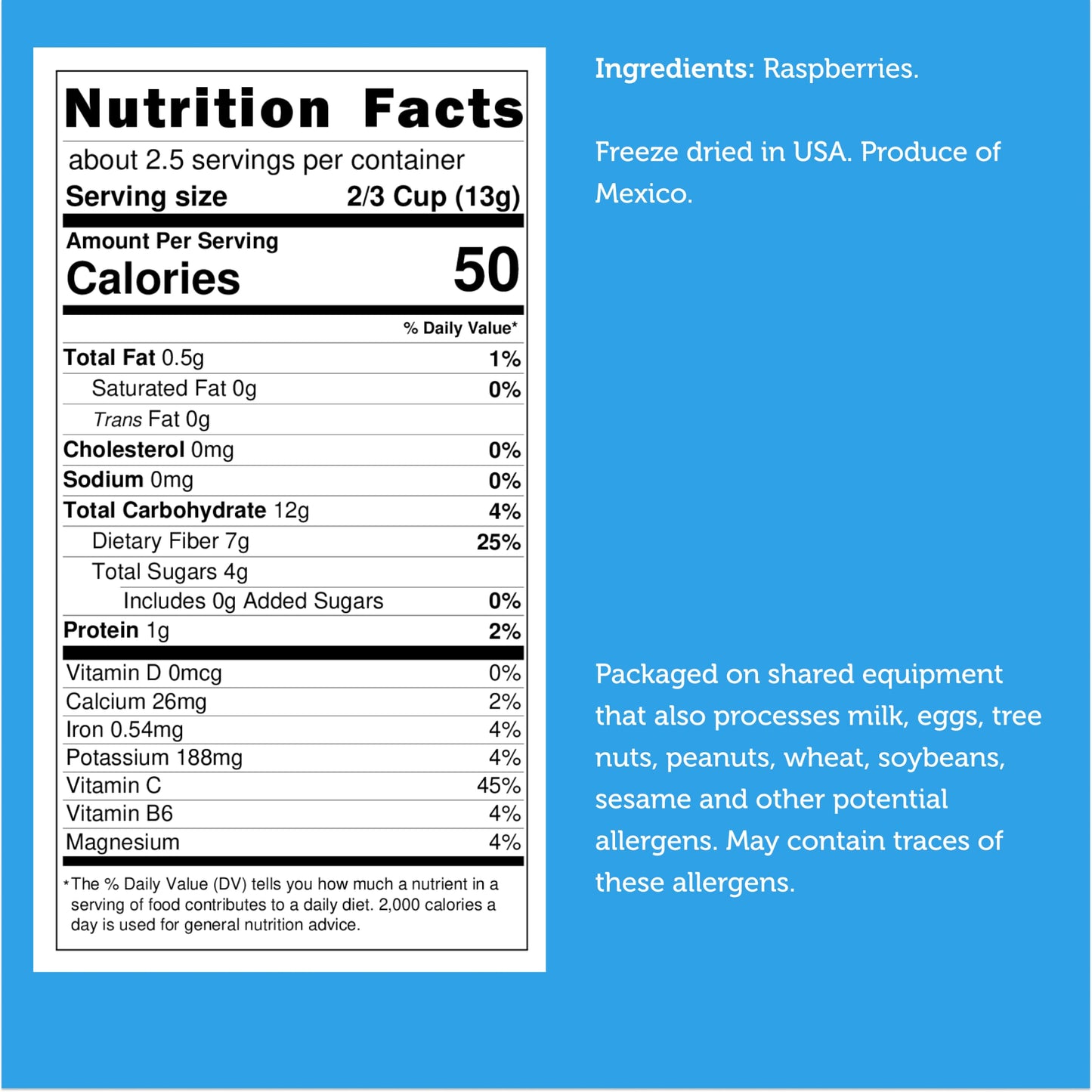 Arctic Farms Garden Pure Freeze Dried Raspberry Fruits, No Sugar Added, Crunchy Snacks (Whole Raspberries)