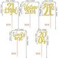 ZHUOWEISM 30PCS Cupcake Toppers for 21st Birthday Decorations Gold