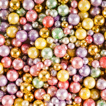 Kasvan Pastel Pearl Sugar Sprinkles - Edible Candy Pearls 130G/4.58 Oz, Mix Size Cake Candy, Decorate Cakes, Cookies, Ice Cream