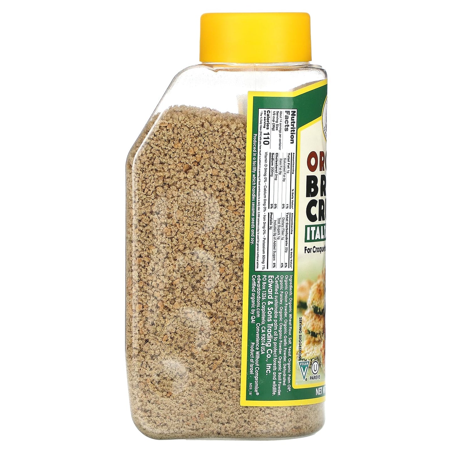 Edward & Sons Organic Breadcrumbs Italian Herbs -- 15 oz