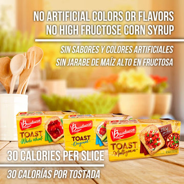 Bauducco Original Toast - Delicious, Light & Crispy Toasted Bread - Ready-to-Eat Breakfast Toast & Sandwich Bread - No Artificia