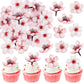 40 Pack Edible cherry blossom Cupcake Toppers Spring Bridal Engagement Baby Shower Birthday Party Cupcake Picks Drink Topper Ann