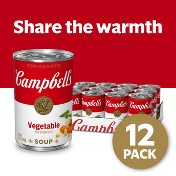 Campbells Condensed Vegetable Soup With Beef Stock, 10.5 oz Can (12 Pack)