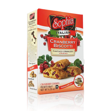 Sophia Biscotti Cranberry Cantuccini Cookies, 6.35oz (Pack of 6) – Gourmet Italian Bakery Snack