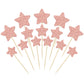 Gyufise 42Pcs Little Star Cupcake Toppers Rose Gold Glitter Twinkle Star Cupcake Picks Wedding Engagement Bridal Shower Baby Shower Birthday Party Cake Decorations Supplies Mixed Size