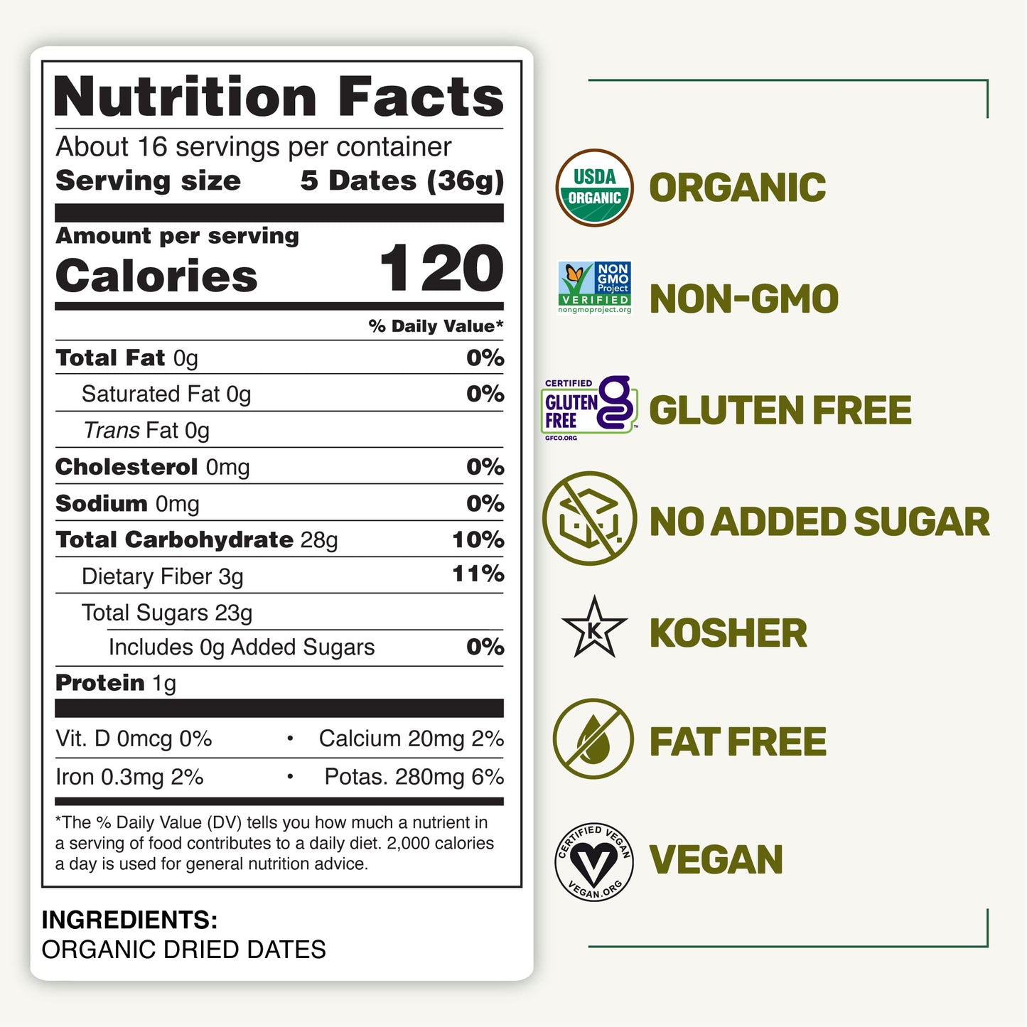 Happy Village Organic Pitted Dates, No Sugar Added, 40 OZ (2 Packs of 20 OZ), Kosher, Non-GMO, Vegan, Unsweetened