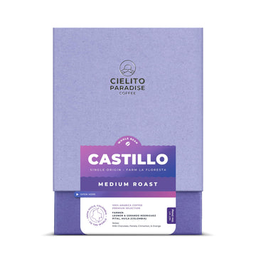 Castillo, Medium Roast Cielito Paradise Coffee Whole Bean Huila Colombia Single Origin, Silky And Creamy With Notes Of Milk Choc