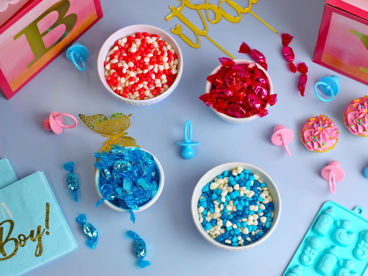 Blue Foil Candy - 3 Pounds | Bulk Individually Wrapped Hard Candy | Classy Blue Raspberry Flavored Candy For Baby Showers, Candy Buffets, Parties & Events
