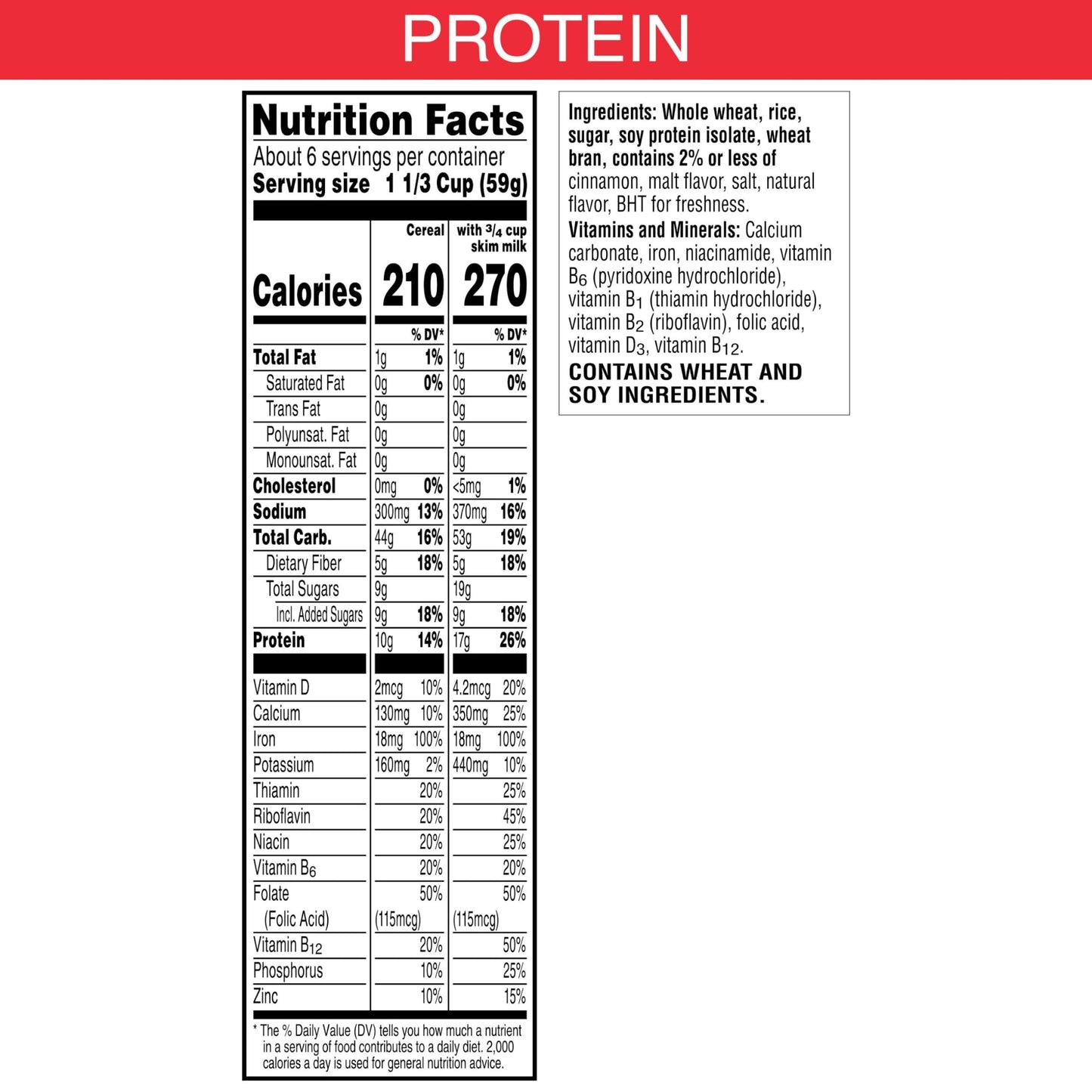 Kelloggs Special K Protein Breakfast Cereal, Protein Cereal, Family Breakfast, Original Multi-Grain Touch of Cinnamon, 12.9oz B