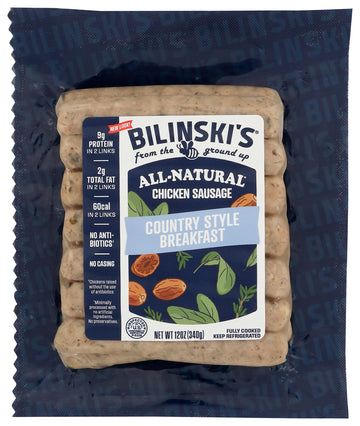 Bilinski Country Style Breakfast Chicken Sausage, 12 Oz