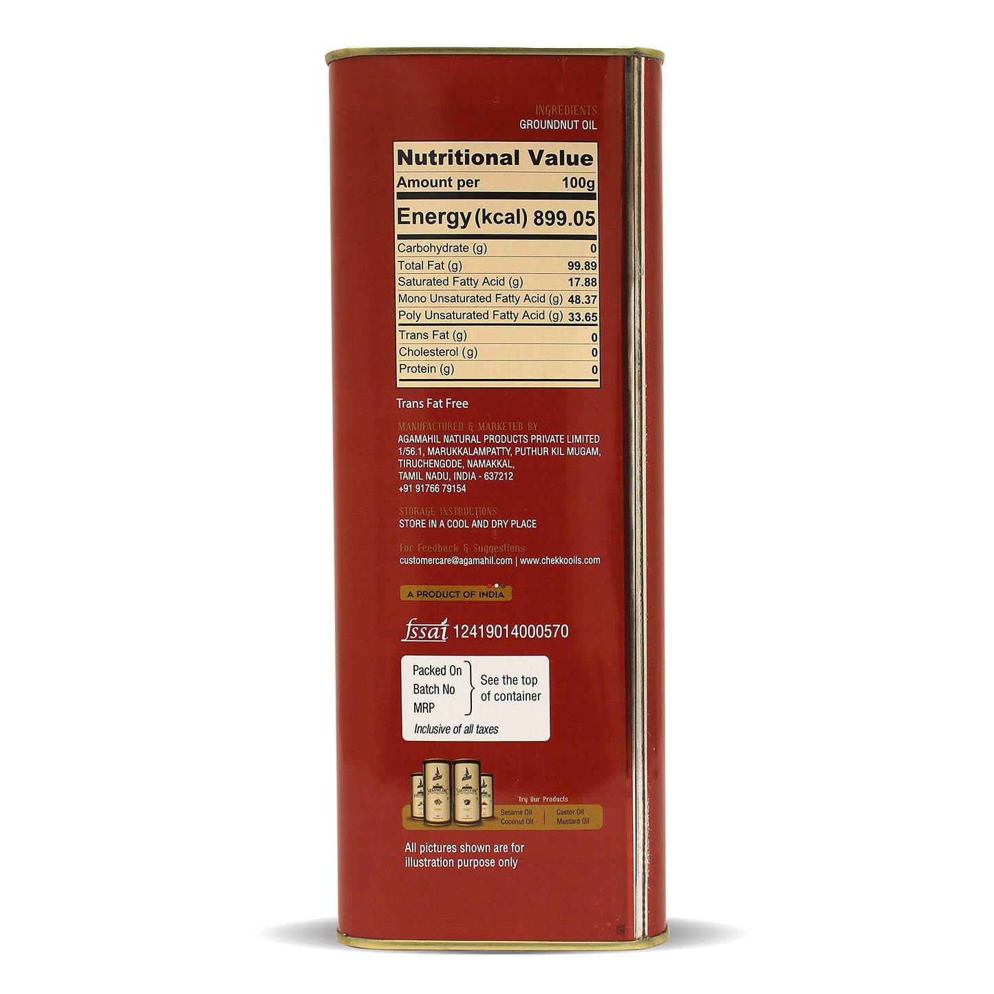 Chekko Kachi Ghani Cold Pressed Virgin 5L Groundnut/Peanut Oil | 100% Natural, Pure & Wood Pressed 5 Litre for Cooking