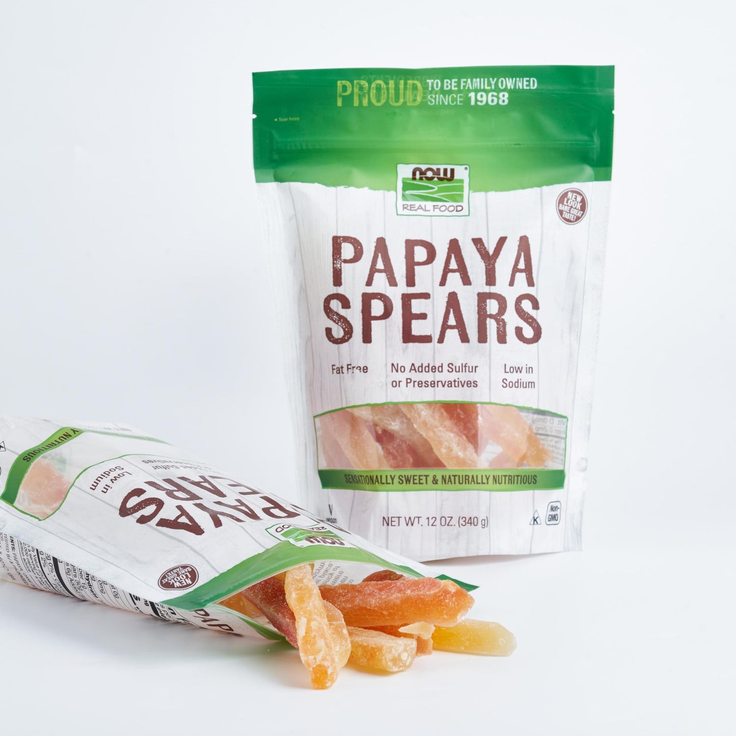 Now Foods, Papaya Spears, No Preservatives Or Added Sulfur, Fat-Free And Low-Sodium, 12-Ounce (Packaging May Vary)