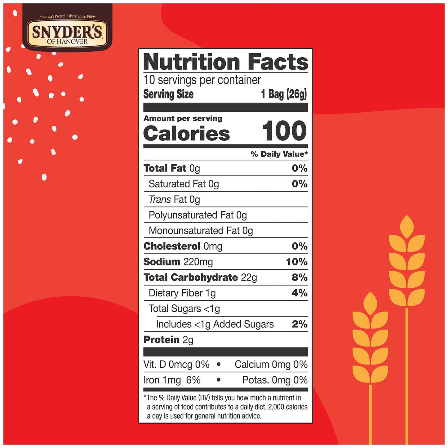 Snyder'S Of Hanover, 100 Calorie Mini Pretzels, Individual Packs, 10 Ct (Pack Of 1)