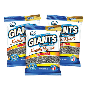 GIANTS Kettle Roast Sweet & Salty Sunflower Seeds - Sunflower Seeds Bulk, Sunflower Seed Snack, Roasted Sunflower Seeds to Eat, 
