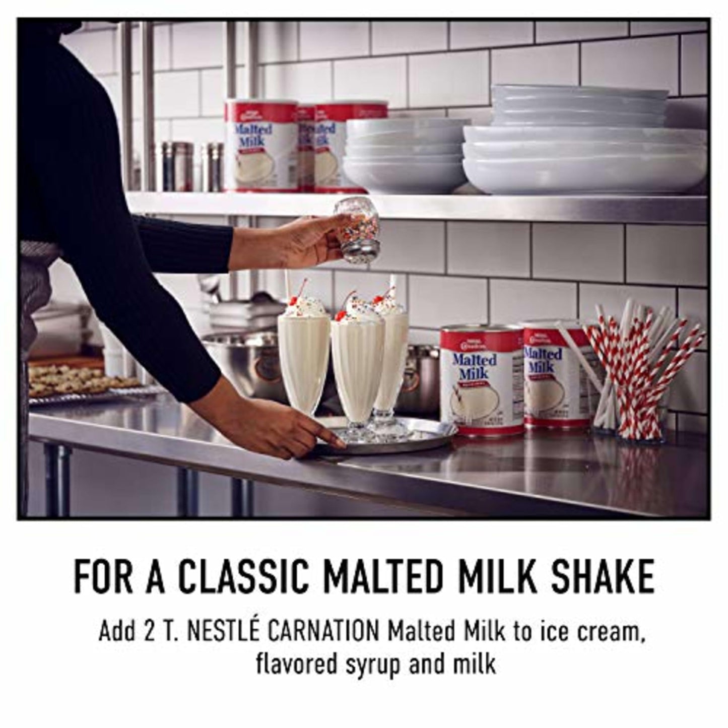 Carnation Malted Milk, Dry Shelf Stable Malted Milk, Great for Baking, Shakes, Sundaes, 2.72 lb Can