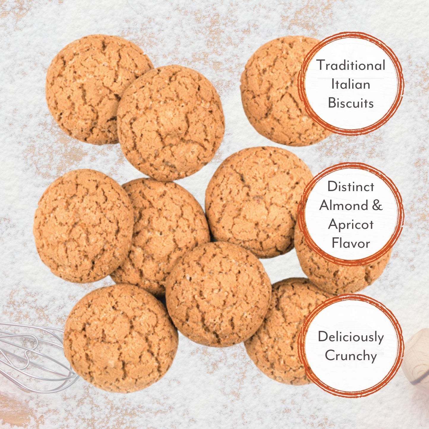 Roland Foods Amaretti Cookies, 7 Ounce Bag, Pack of 5