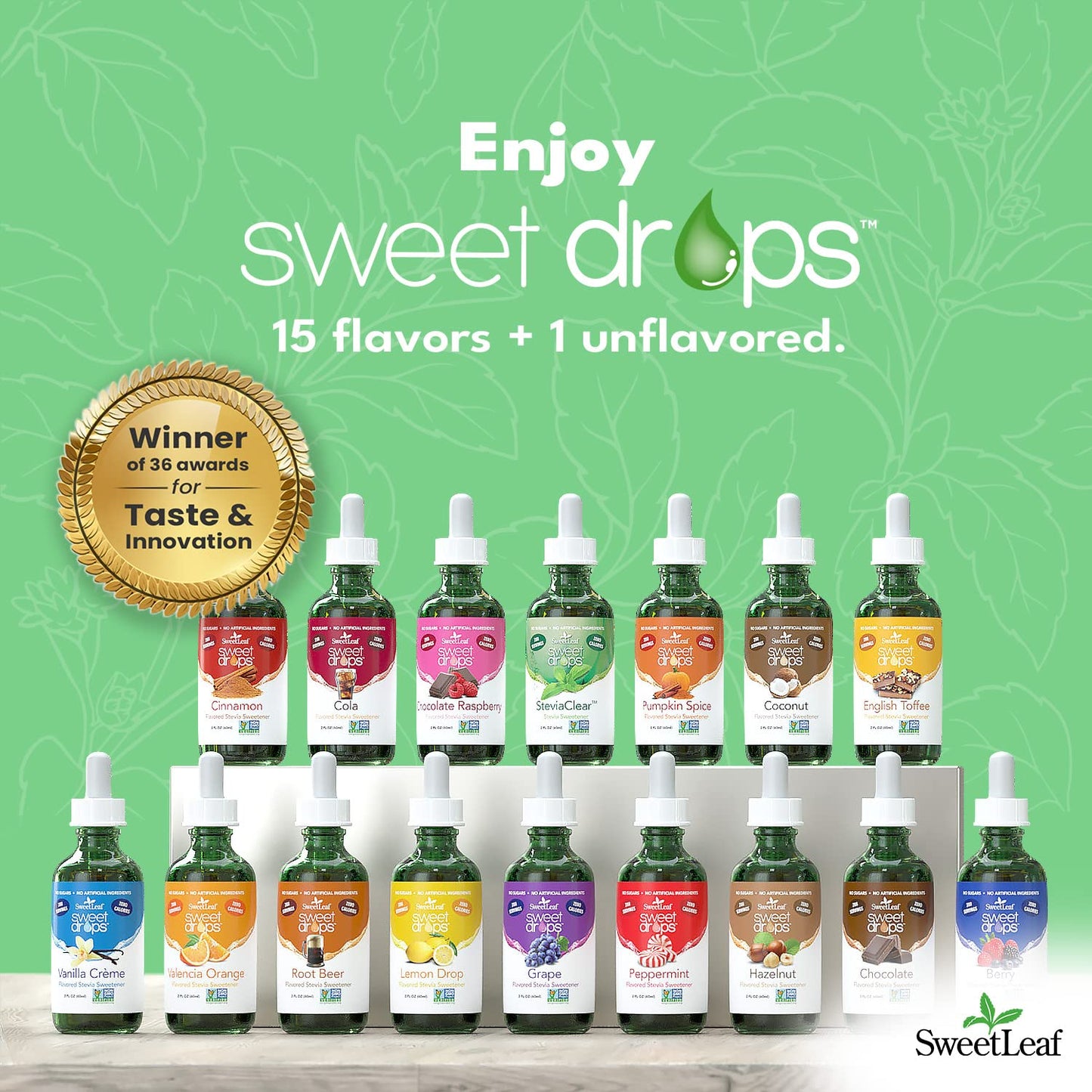 Sweetleaf Stevia Sweet Drops Valencia Orange - Liquid Stevia Drops Sweetener, Zero Calorie, Non-Gmo Flavored Stevia Liquid Sugar Substitute For Sugar-Free Sodas, Mixed Drinks, Iced Tea, 2 Fl Oz (Pack Of 2)