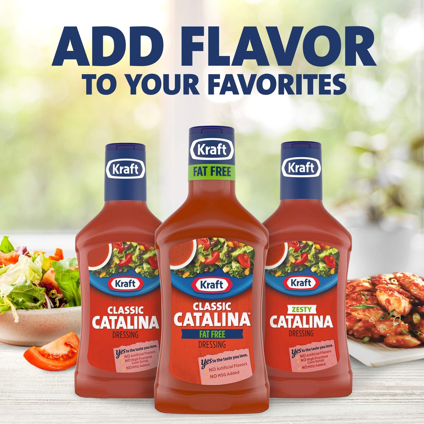 Kraft Classic Catalina Fat Free Salad Dressing, 16 Fl Oz Bottles, Pack of 6