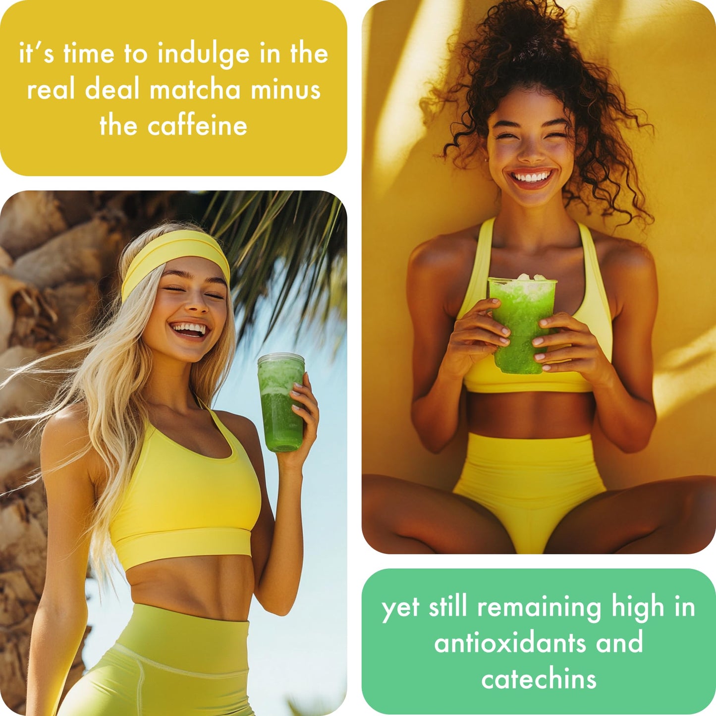 Caff Off Decaf Lemon Matcha Green Tea Powder – Ceremonial Grade – 100 g – Sugar-Free – Naturally Decaffeinated – No Fillers