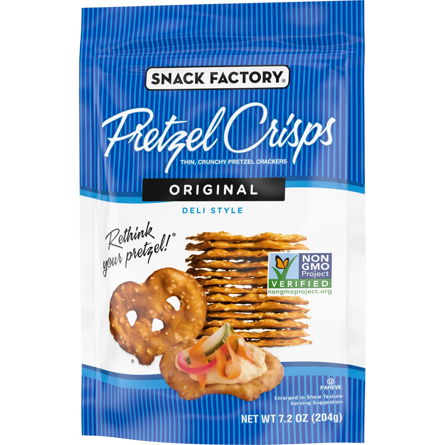 Snack Factory Pretzel Crisps, Original Flavor, 7.2 Oz Bag