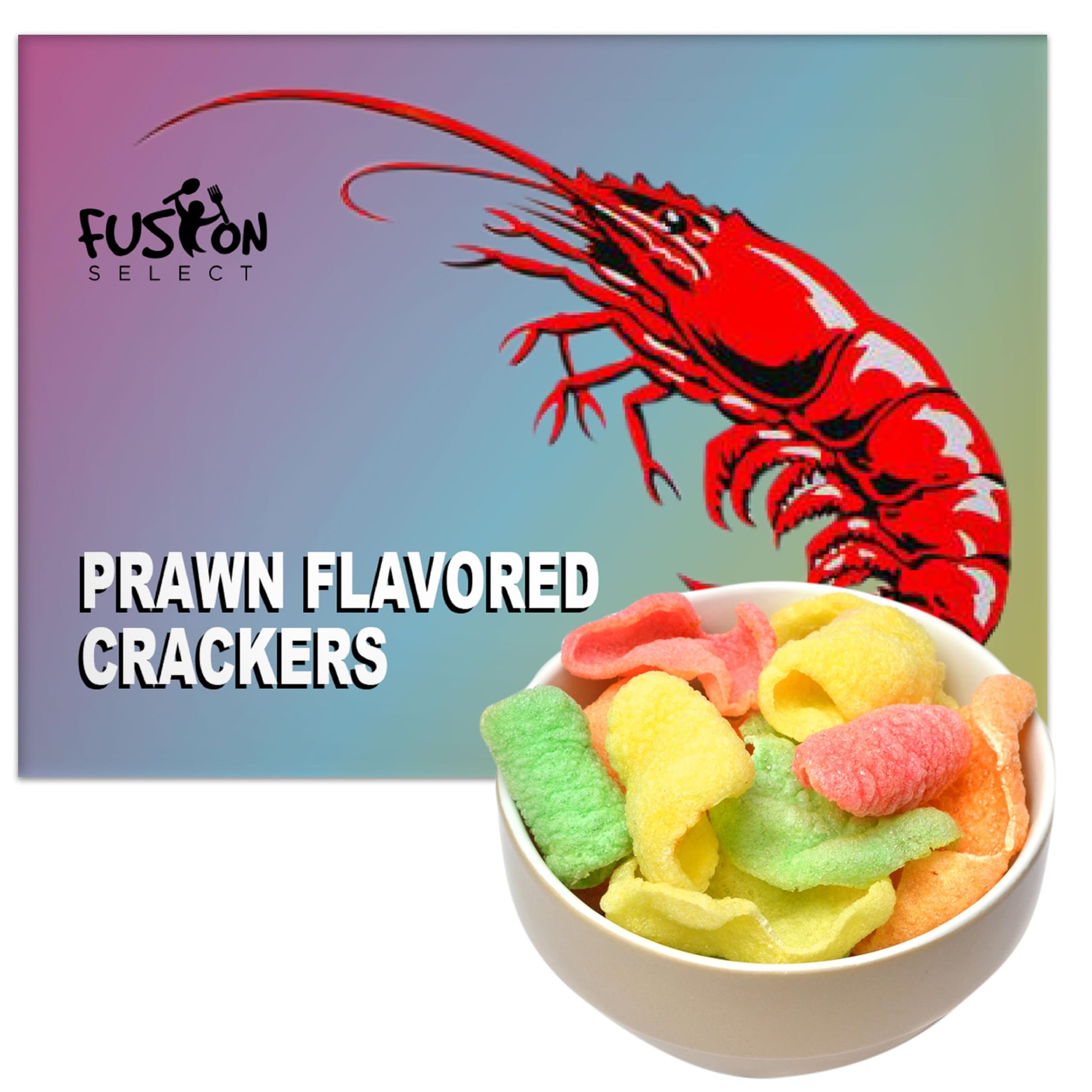 Fusion Select 5 Lb Uncooked Prawn Crackers - Multi-Colored Shrimp Chips for Sharing, Serving Snack Platters at Parties - Dehydra