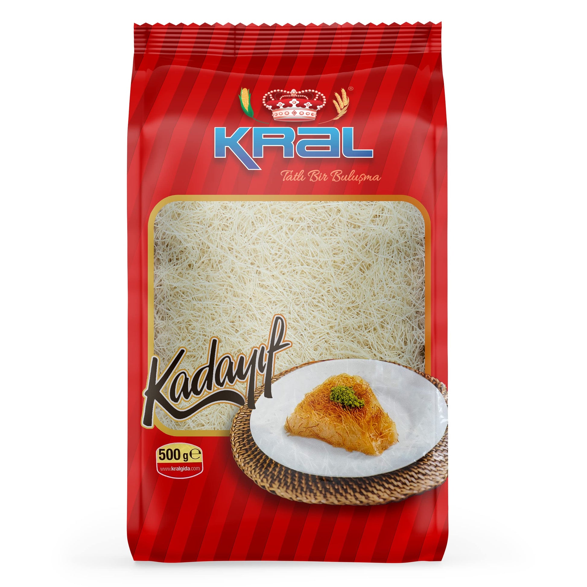 Kral Kataifi Shredded Fillo Dough, Dried Kadayif Pastry Dough, Kataifi, One of the Most Popular Syrup Sweetened Turkish Desserts
