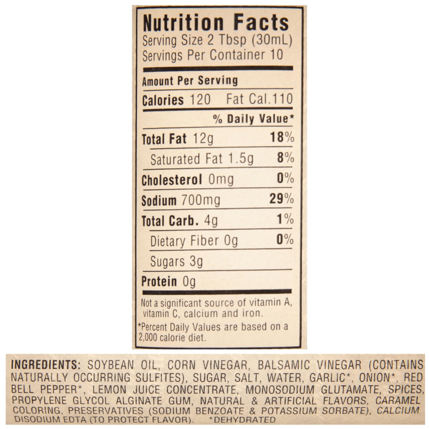LA MARTINIQUE Balsamic Vinaigrette Dressing 10 Ounce Bottle (Pack of 1)