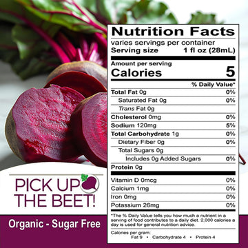 Pick Up The Beet Organic Beet Juice Beet Kvass, 48 Oz (3 x 16 Oz Bottles), Sugar-Free, Nitric Oxide Superfood for Circulation