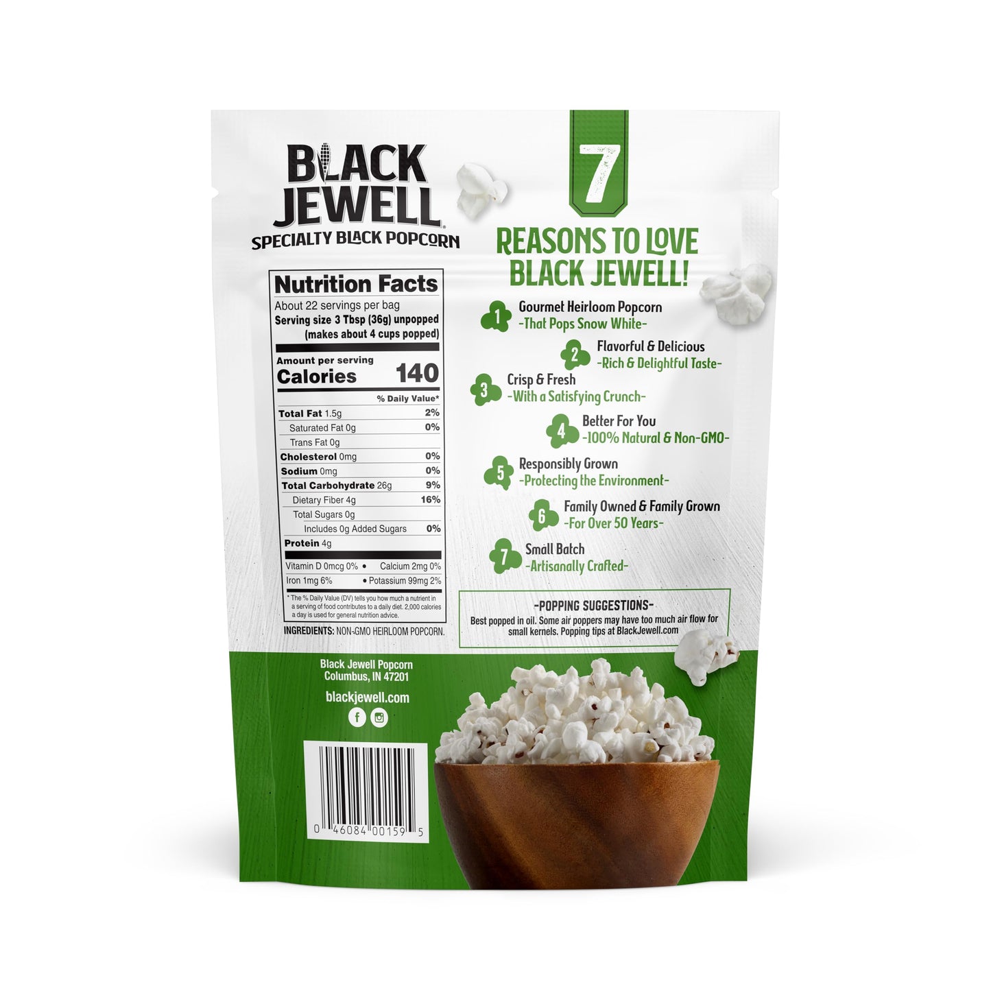Black Jewell Unpopped Popcorn Kernels, Original Black, 28.35oz, Pack of 1