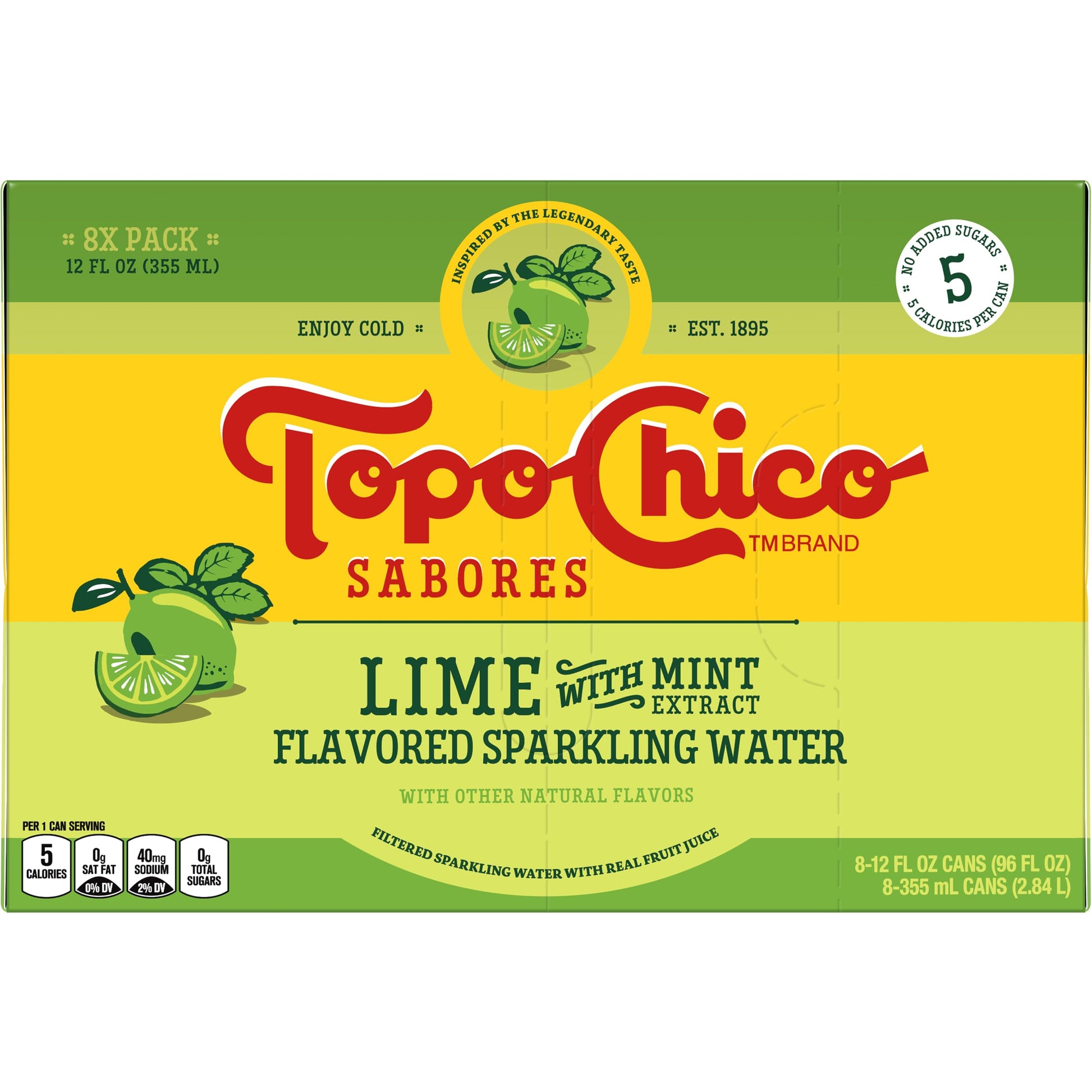 Topo Chico Sabores Lime With Mint Extract 12Oz 8Pk