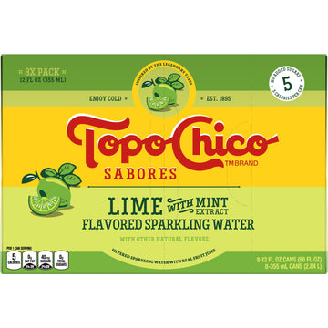 Topo Chico Sabores Lime With Mint Extract 12Oz 8Pk