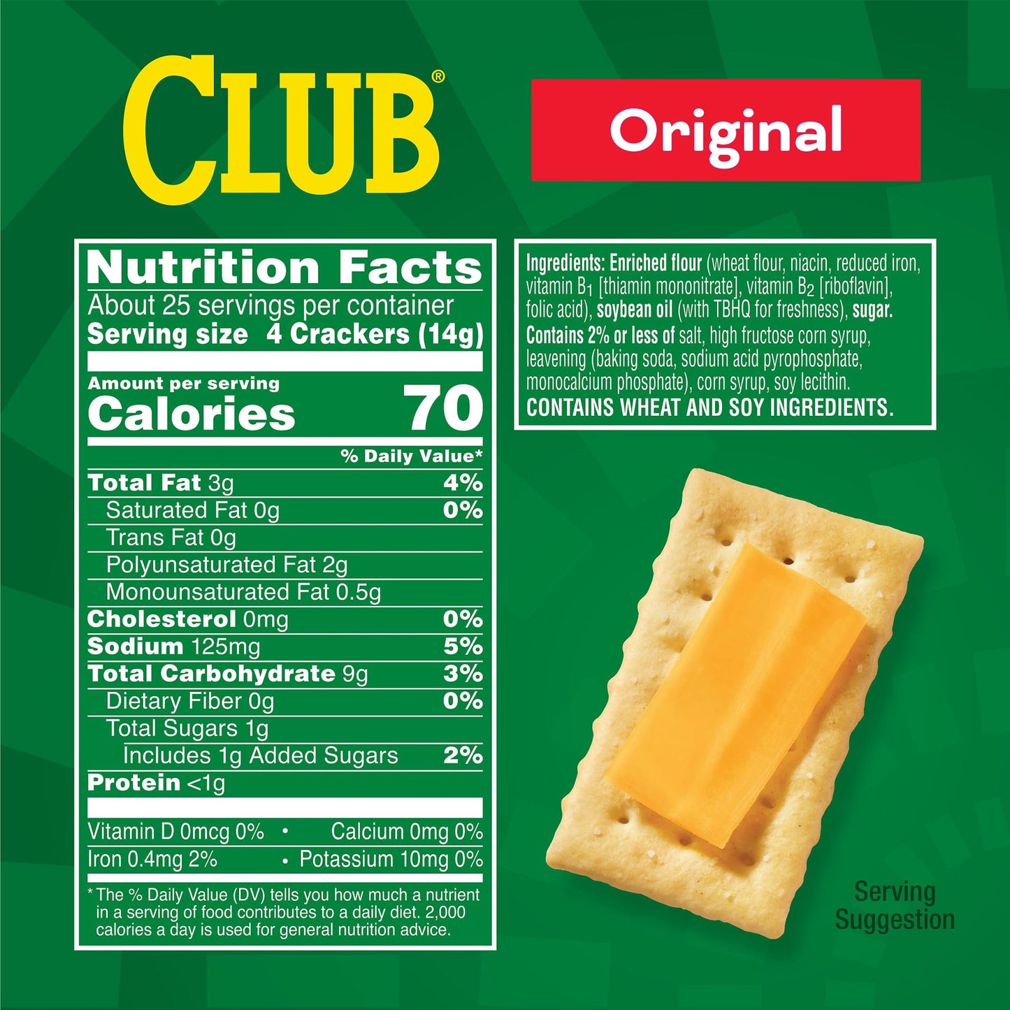 Club Snack Stacks Crackers, Lunch Snacks, Original, 12.5oz Box (6 Stacks)