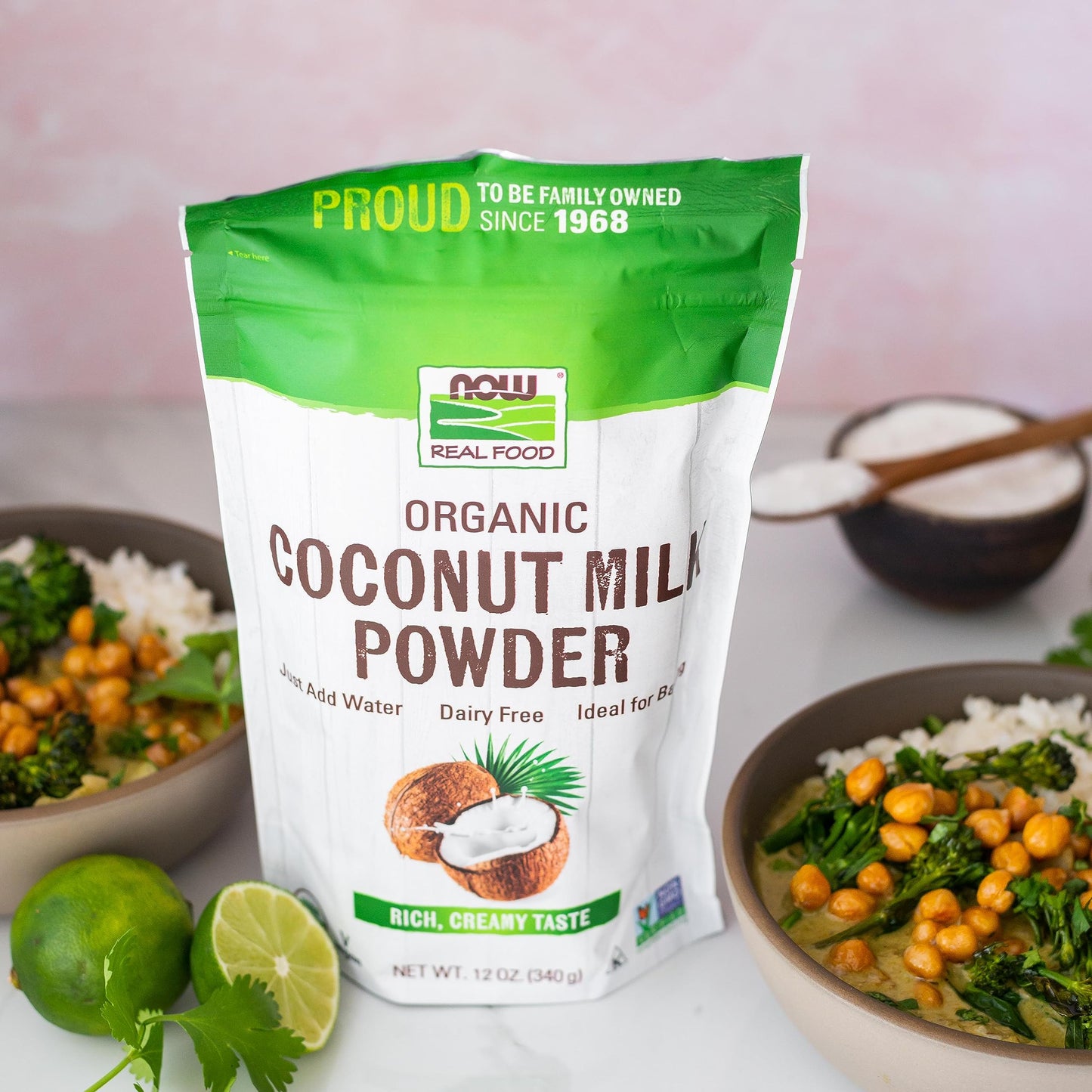 Now Foods, Organic Coconut Milk Powder, Dairy Free/ Vegan, Just Add Water, 12-Ounce