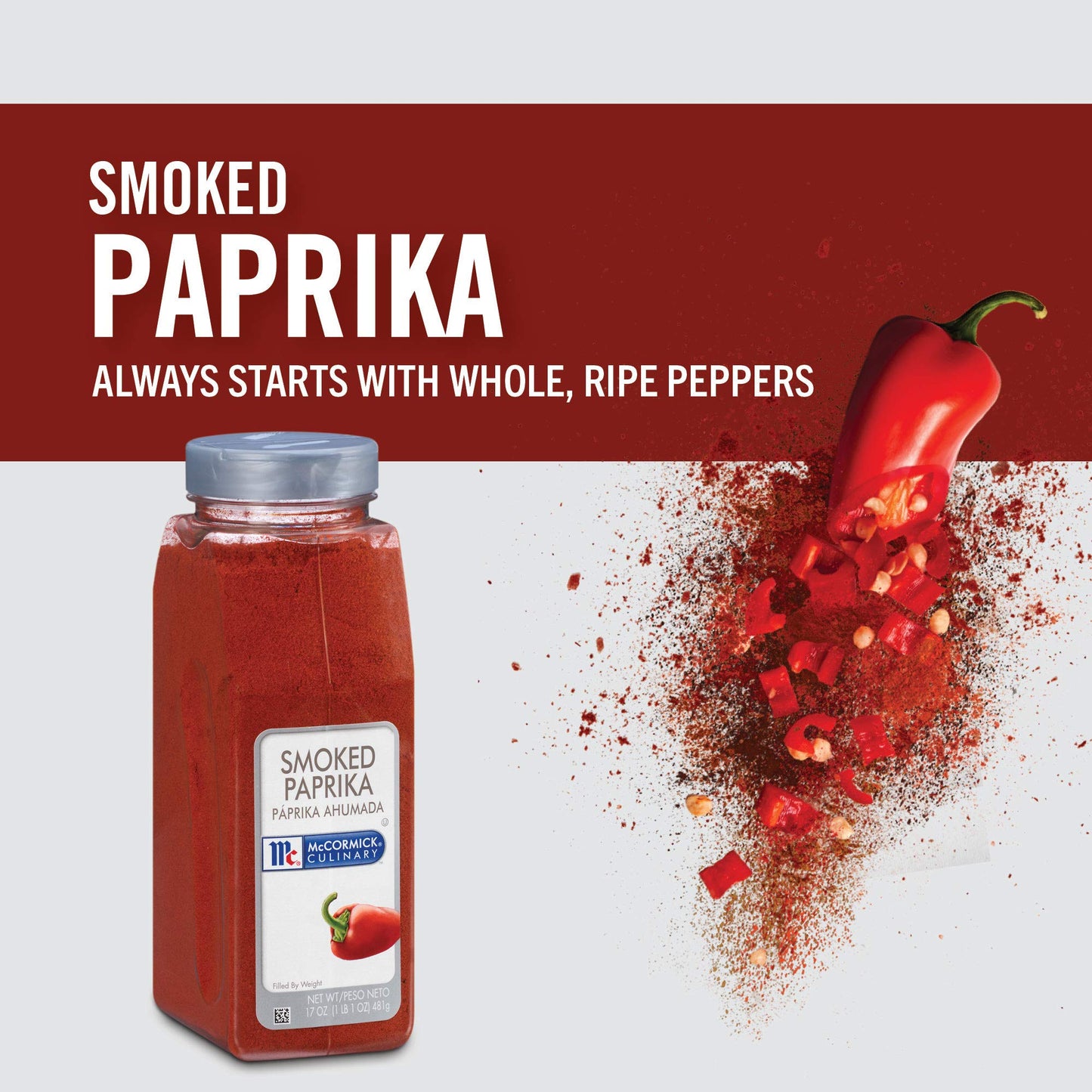 McCormick Culinary Smoked Paprika, Sweet and Smoky Flavor, 17 oz Container