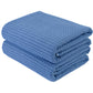 Polyte Microfiber Oversize Quick Dry Lint Free Bath Towel, 60 X 30 In, Set Of 2 (Blue, Waffle Weave)