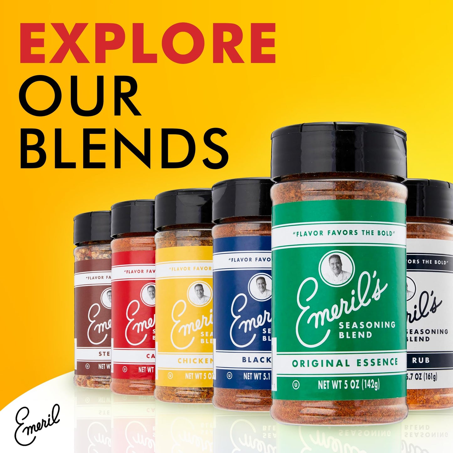 Emeril Lagasse Seasoning Blends 5 Oz - Original Essence, Cajun, Blackened, Chicken Rub, Steak Rub, Rib Rub - 3-Pack & 6-Pack