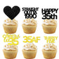 18pcs Black Gold Glitter Dessert Cupcake Pick for Straight Outta 1990 Cheer to 35 Years Old Theme Decor Supplies Happy 35th Birt