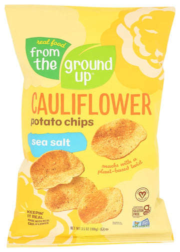 REAL FOOD FROM THE GROUND UP Sea Salt Cauliflower Chips, 3.5 OZ, Pack of 1