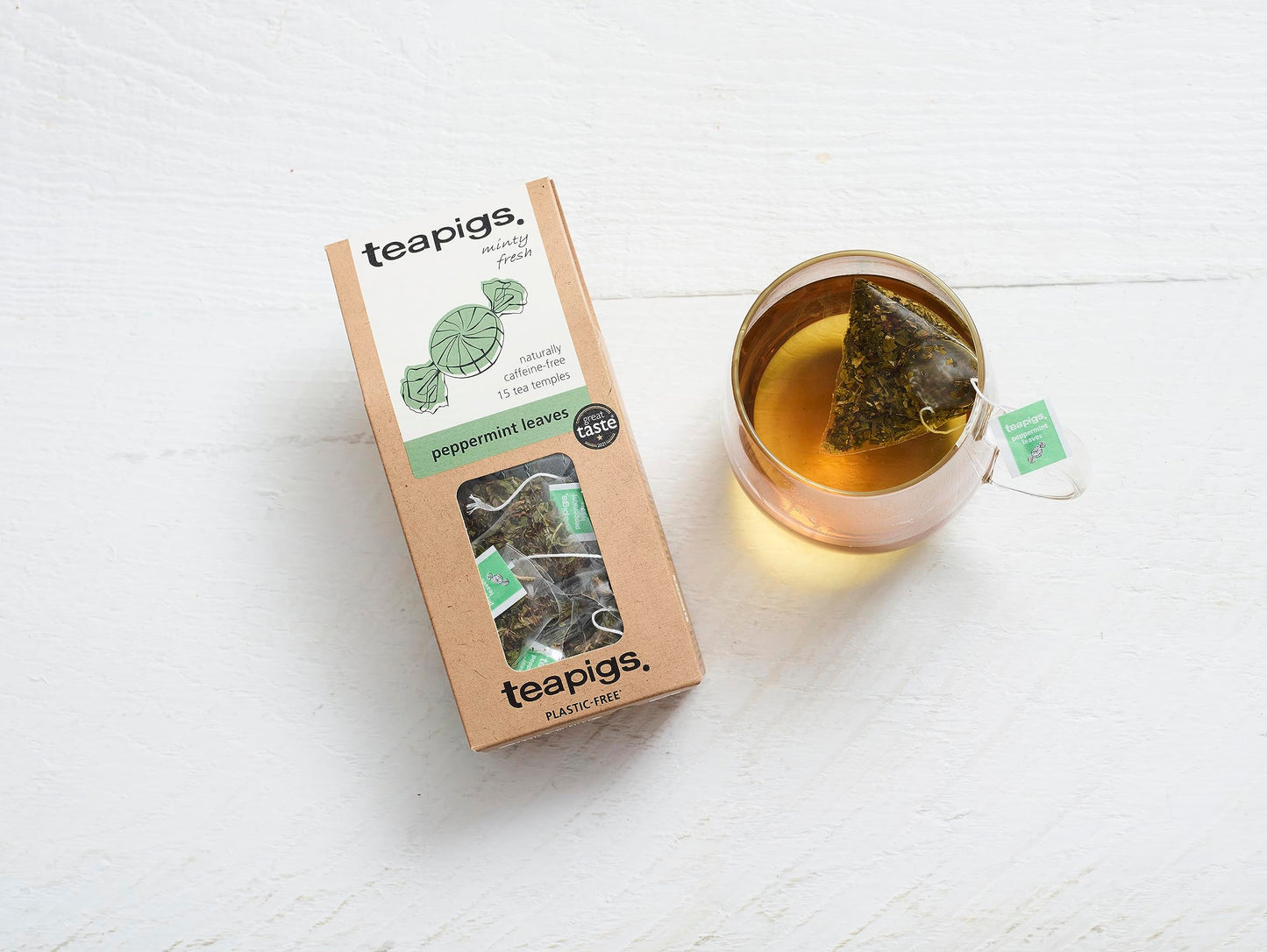 teapigs Peppermint Leaves Tea, 15 Count (Pack of 6)
