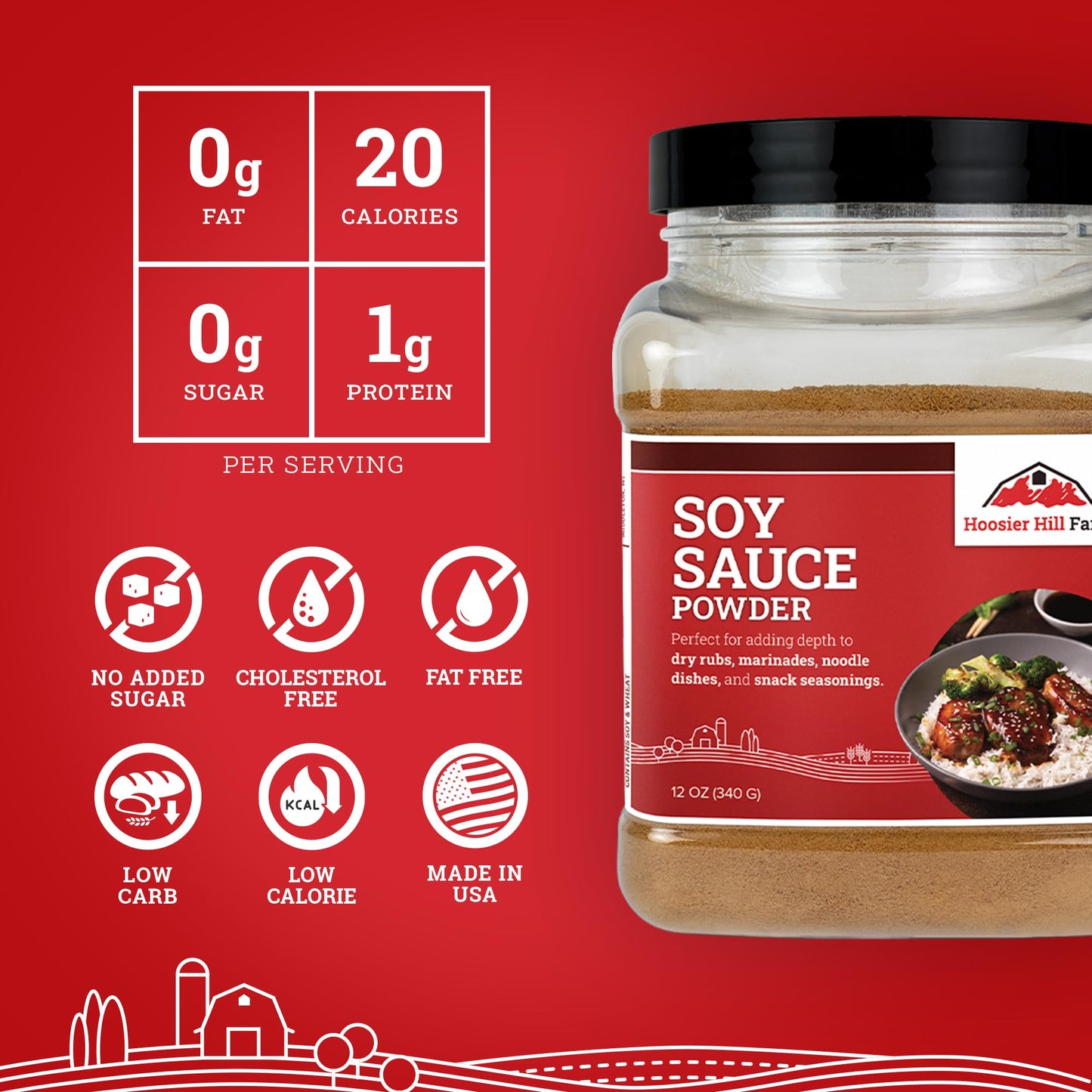 Hoosier Hill Farm Soy Sauce Powder, 12oz (Pack of 1)