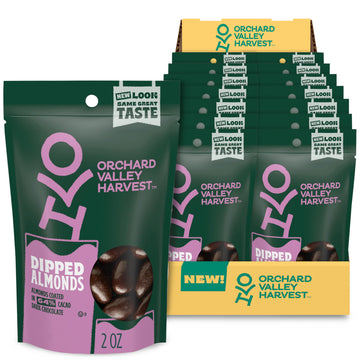 Orchard Valley Harvest Dark Chocolate Dipped Almonds, 2 Oz (Pack Of 14), Gluten Free, Non-Gmo, Resealable Bag, No Artificial Col