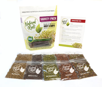 Variety Pack Sprouting Seeds Broccoli, Alfalfa, Radish, Mung Beans & Salad Mix For Sprouts And Microgreens. Non-Gmo. Pack Of 10