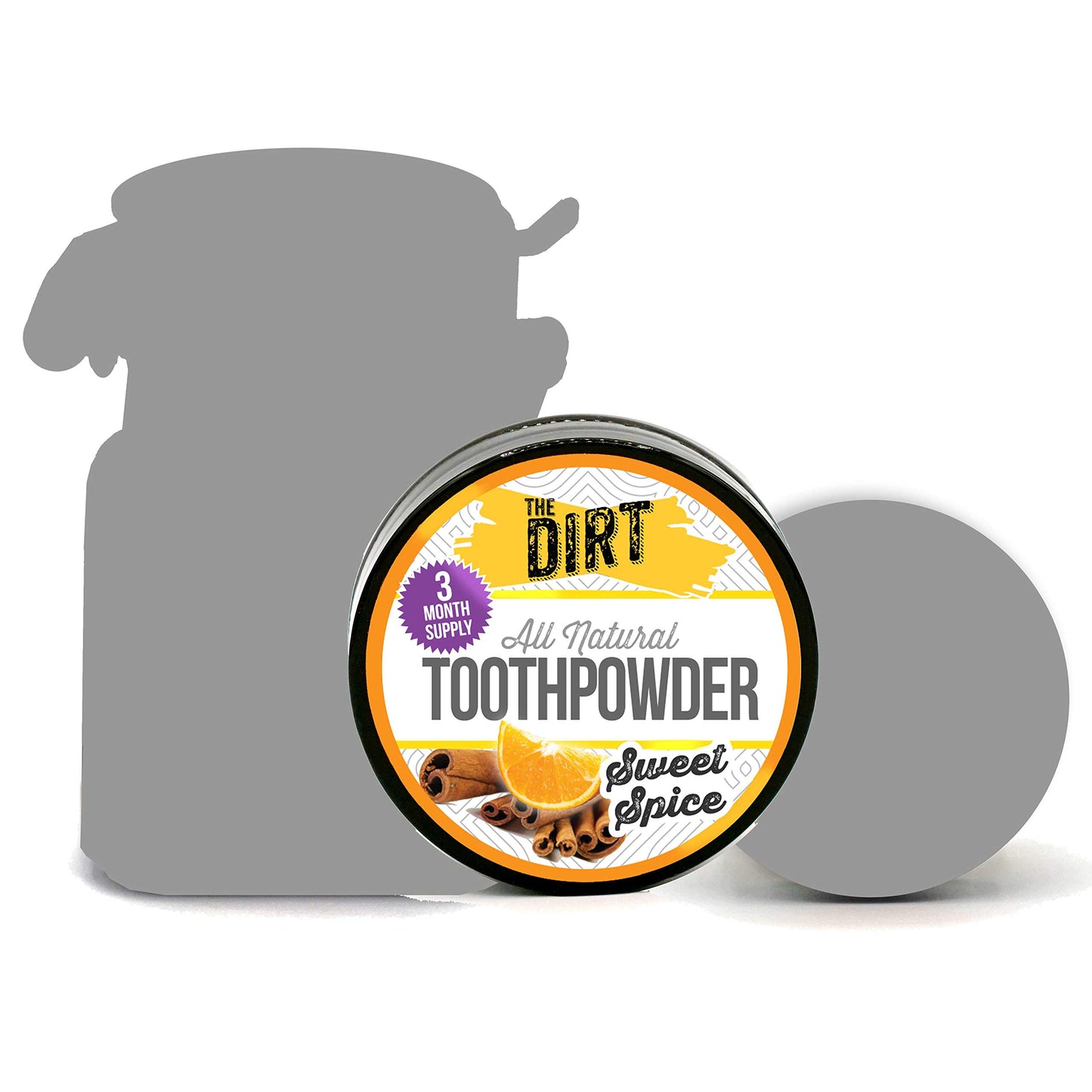 The Dirt Tooth Powder - Natural Fluoride-Free Toothpaste Alternative, Vegan - Essential Oils & Bentonite Clay (Sweet Spice, 25G: