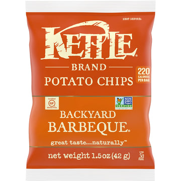 Kettle Brand Potato Chips, Backyard Barbeque Kettle Chips, Snack Bag, 1.5 Oz