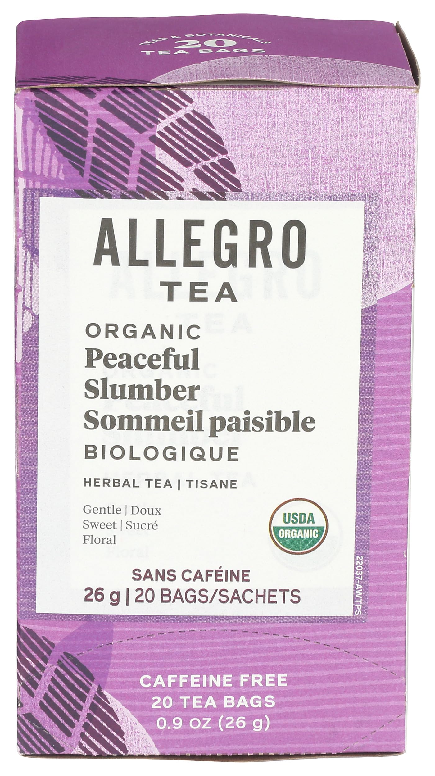 Allegro Tea, Organic Peaceful Slumber Tea Bags, 20 Ct