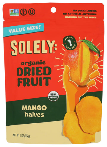 SOLELY Organic Dried Mango Halves Value Size, 14 OZ