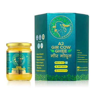Girorganic Grass Fed A2 Ghee | Clarified Butter (16 Oz) - Unsalted Gir Cow Ghee Butter - Organic Ghee Oil - Pasture Raised, Lact
